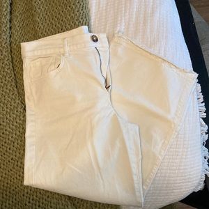 Loft Cream colored wide leg jeans